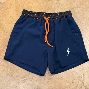Bruce Bolt Baseball Shorts 4” Shorts W/Liner Navy Sz Youth Large NWOT